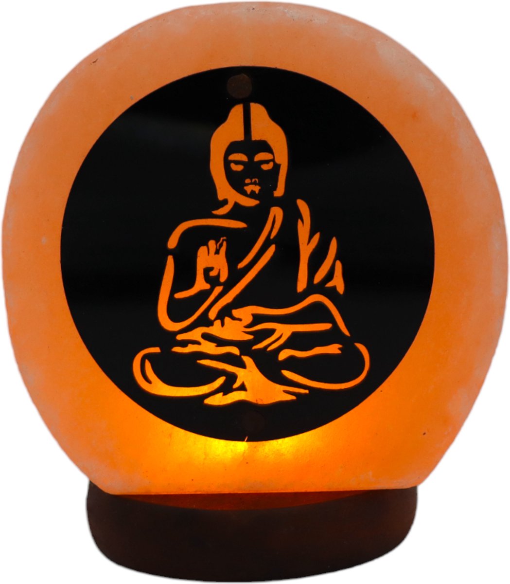 Boeddha Himalaya Zoutlamp USB – LED Tafellamp 10x12x5 cm