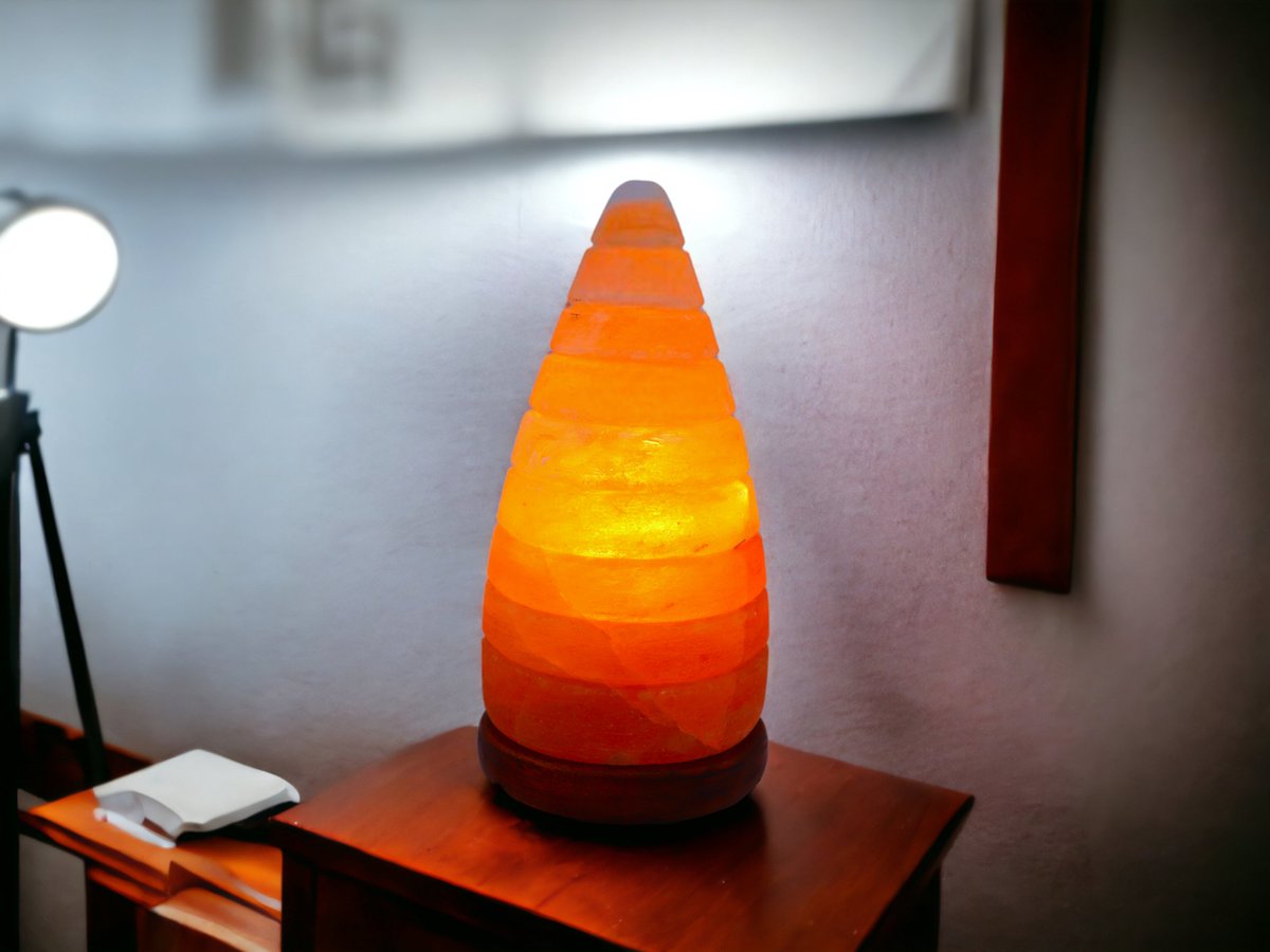 Himalaya Zoutlamp – Kegelvorm – 20cm Hoog – 2kg – Met Snoer, Schakelaar & Lamp