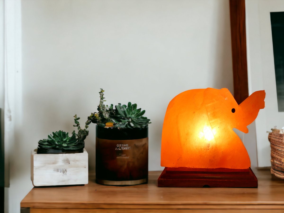 Himalaya Zoutlamp Olifant Sculptuur – 15 cm – 3 kg – Dimbaar
