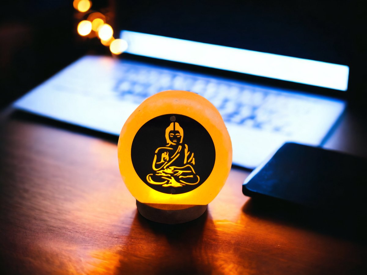 Boeddha Himalaya Zoutlamp USB – LED Tafellamp 10x12x5 cm