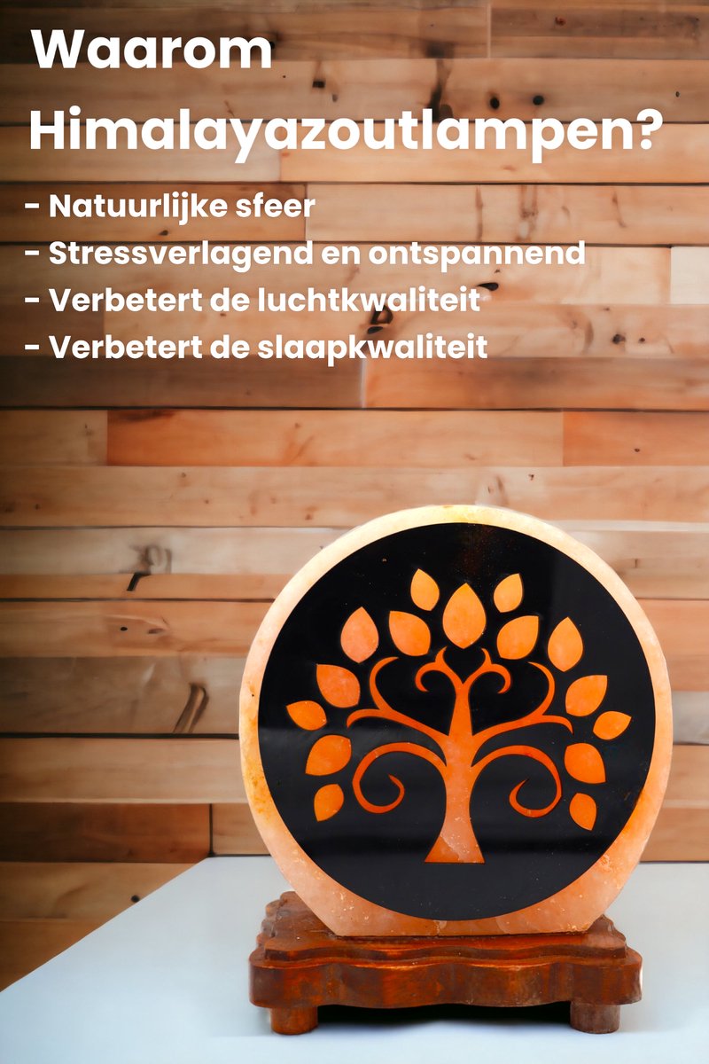 Himalaya Zoutlamp β Tree of Life β 3D Tafellamp β 20 cm Hoog β 4kg