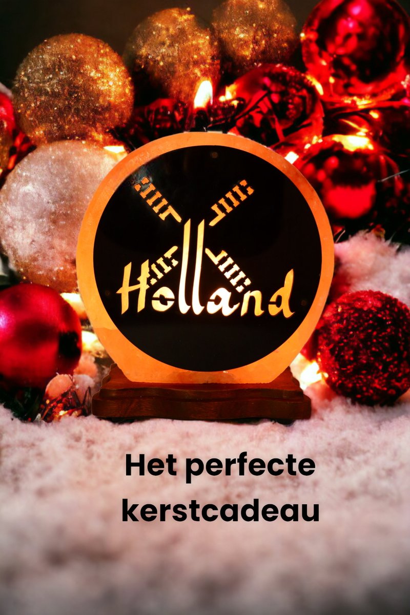 Himalaya Zoutlamp – Windmolen Holland Design – Handgemaakt – 22x20x12 cm – 4 kg