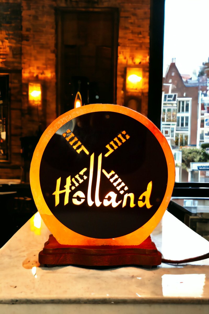 Himalaya Zoutlamp – Windmolen Holland Design – Handgemaakt – 22x20x12 cm – 4 kg
