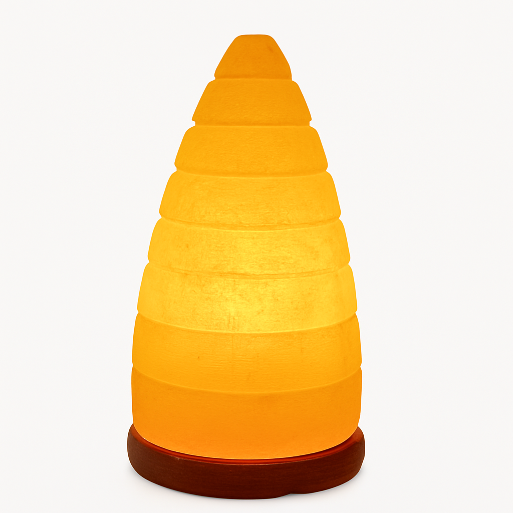 Himalaya Zoutlamp – Kegelvorm – 20cm Hoog – 2kg – Met Snoer, Schakelaar & Lamp