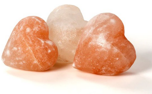 Set van 12 hartvormige Himalaya zoutstenen voor massage en huidverzorging