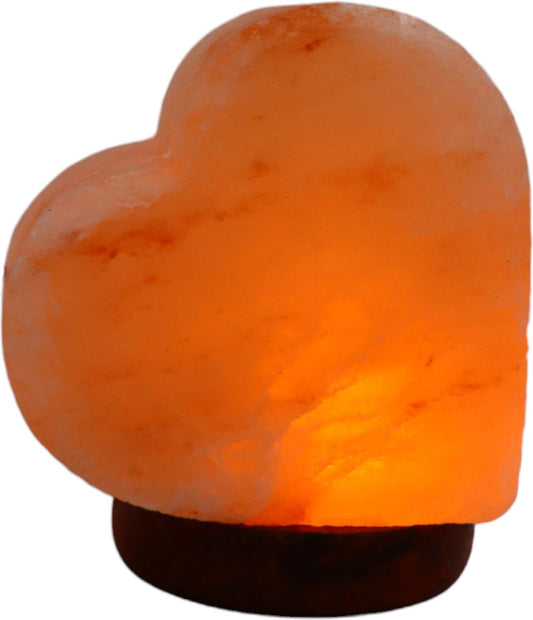 Himalaya Zoutlamp Hartvorm – 12cm Hoog – 900g – LED met Snoer