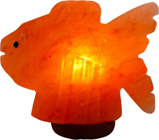 Handgemaakte Fish Sculptuur Himalaya Zoutlamp – 15 cm – 3 KG – Dimfunctie