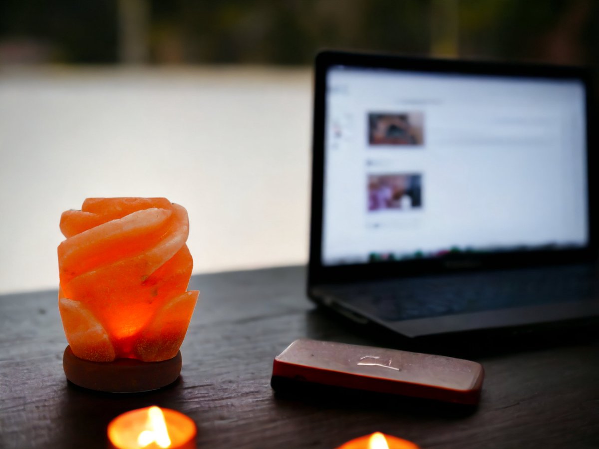 Himalaya Zoutlamp Lotus – LED USB Lamp – 16 cm