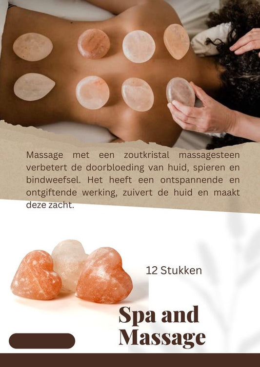 Himalaya Zout Hartvormige Massage- & Zeepstenen – 12 Stuks