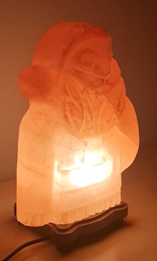 Handgemaakte Santa Claus Sculptuur Himalaya Zoutlamp – 30 cm – 7 KG – Dimfunctie