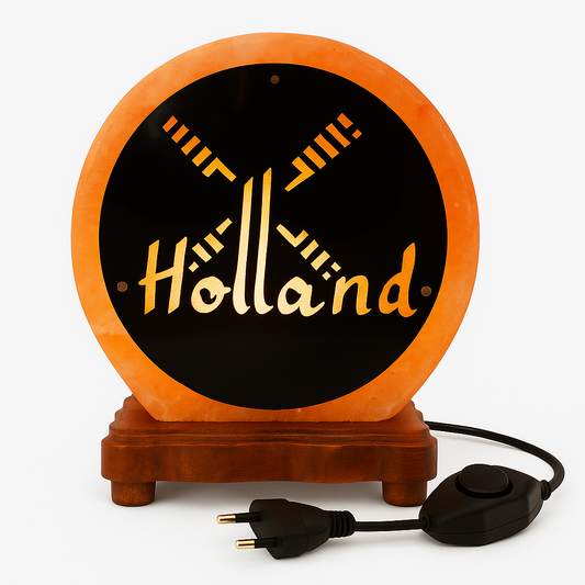 Himalaya Zoutlamp – Windmolen Holland Design – Handgemaakt – 22x20x12 cm – 4 kg