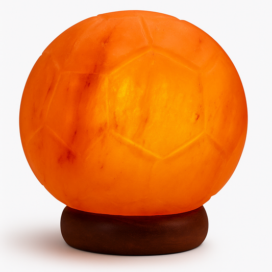 Himalaya Zoutlamp – Voetbal/Globe Vorm – 3-4kg – 15cm Hoog – Met Snoer, Dimmer