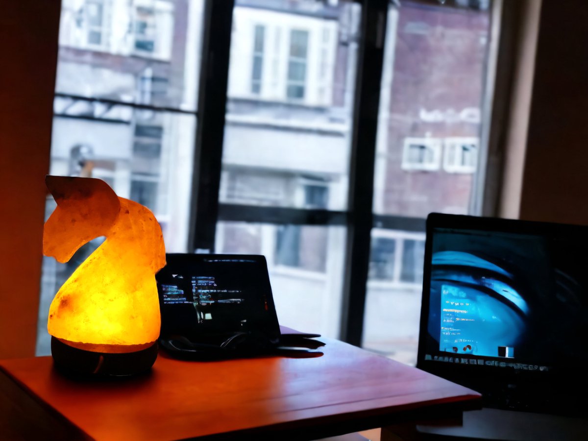 Amberkleurige gloed van paardvormige zoutlamp